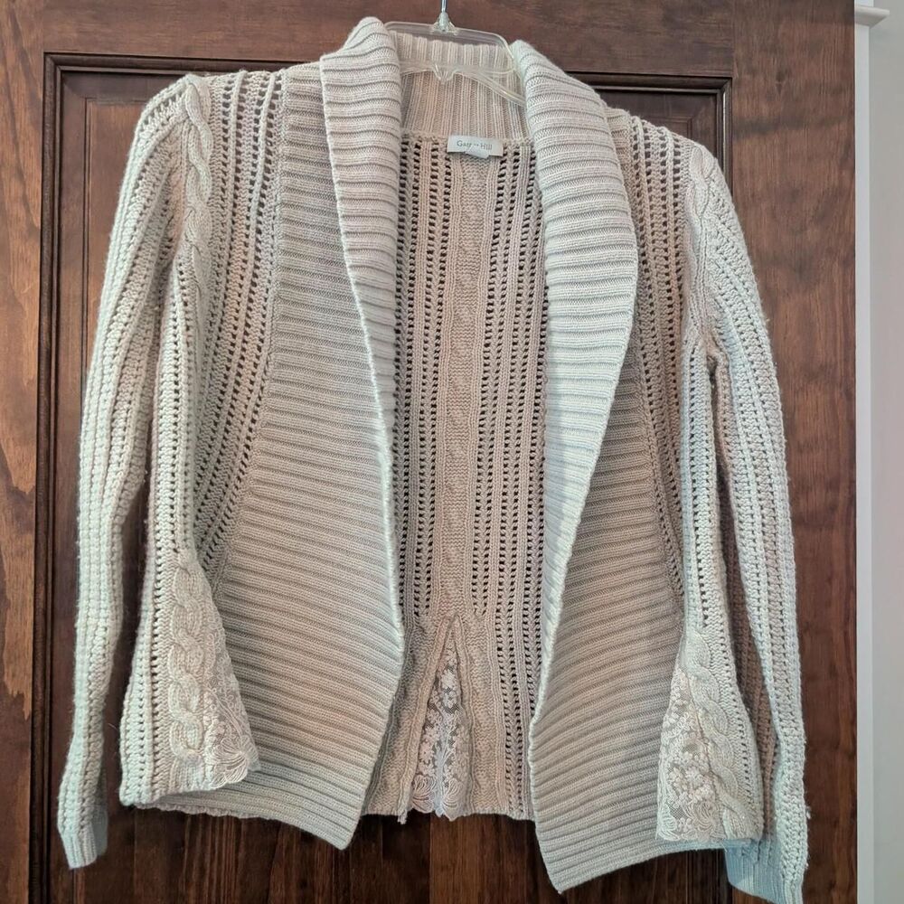 Garnet Hill Women's Cream Knit Cardigan